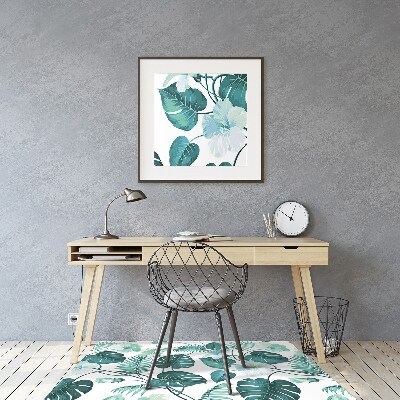 Tapis fauteuil bureau do biura Feuilles tropicales