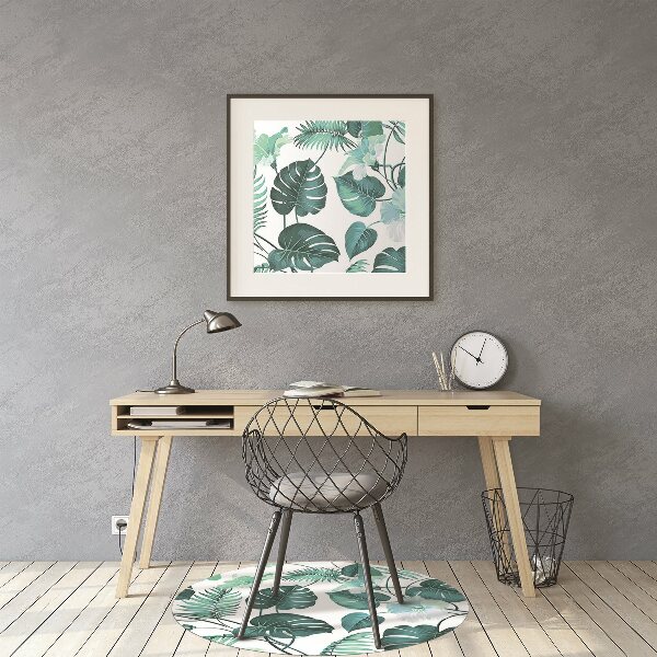 Tapis fauteuil bureau do biura Feuilles tropicales