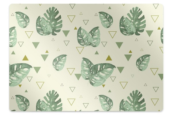 Tapis protection sol Monstera et triangles