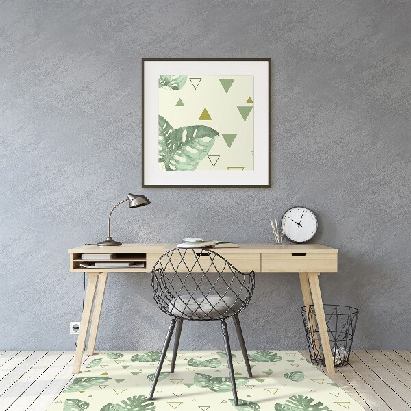 Tapis protection sol Monstera et triangles
