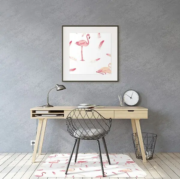 Tapis de chaise de bureau Troupeau de flamants