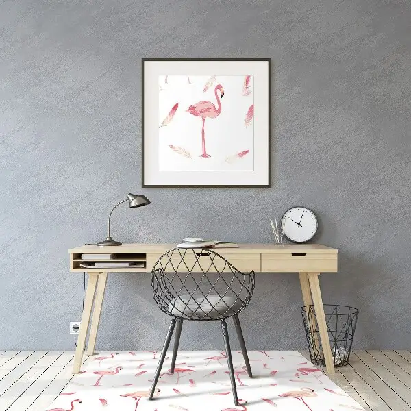 Tapis de chaise de bureau Troupeau de flamants