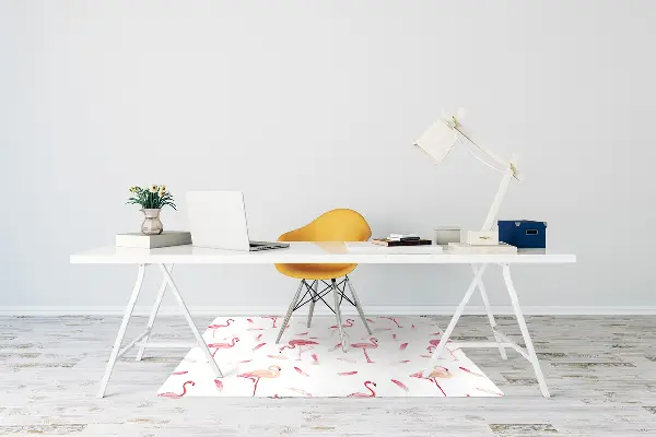 Tapis de chaise de bureau Troupeau de flamants