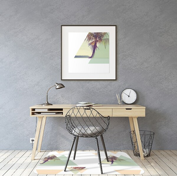 Tapis pour chaise de bureau Palmiers en triangles