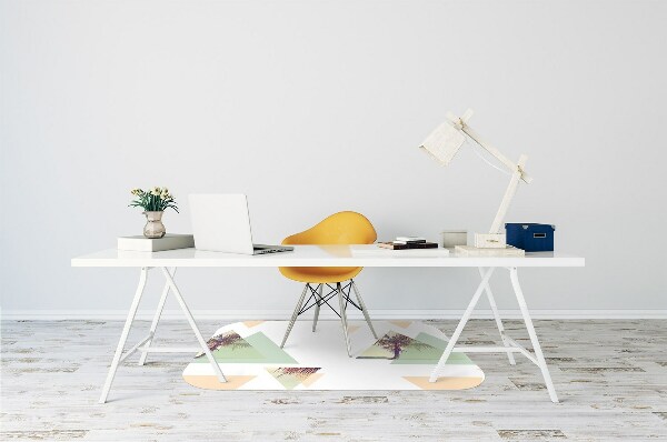 Tapis pour chaise de bureau Palmiers en triangles