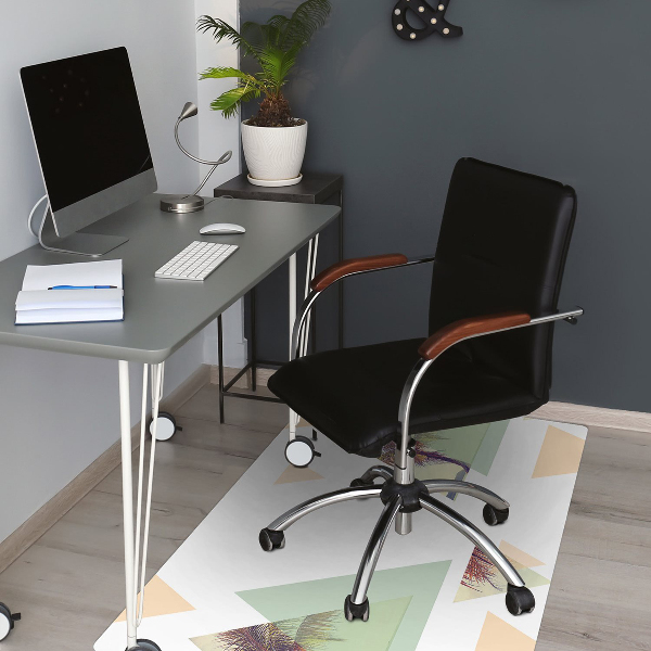 Tapis pour chaise de bureau Palmiers en triangles