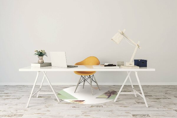 Tapis pour chaise de bureau Palmiers en triangles