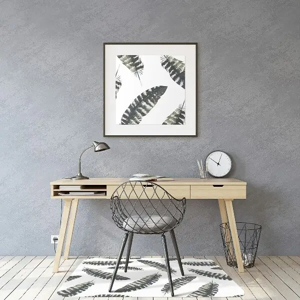 Tapis pour chaise de bureau Plumes de style boho