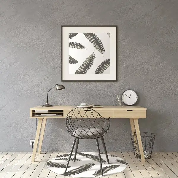 Tapis pour chaise de bureau Plumes de style boho