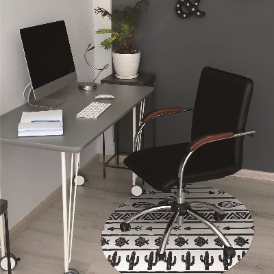 Tapis fauteuil bureau do biura Boho noir et blanc