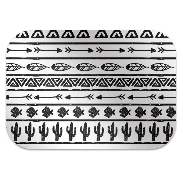 Tapis fauteuil bureau do biura Boho noir et blanc