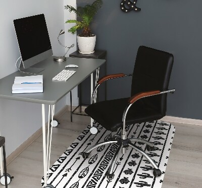 Tapis fauteuil bureau do biura Boho noir et blanc