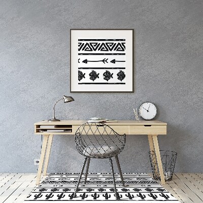 Tapis fauteuil bureau do biura Boho noir et blanc