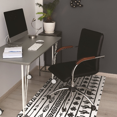 Tapis fauteuil bureau do biura Boho noir et blanc