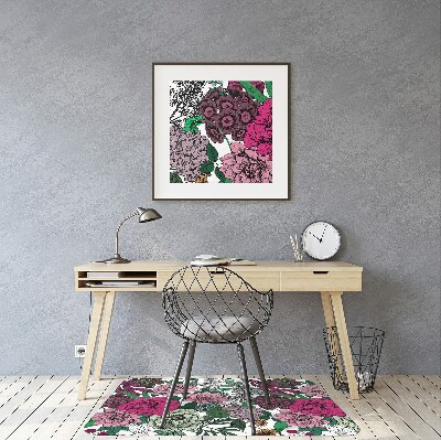 Tapis pour chaise de bureau Fleurs vintage