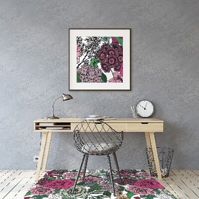 Tapis pour chaise de bureau Fleurs vintage