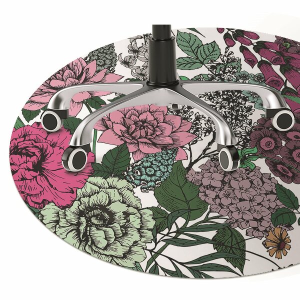 Tapis pour chaise de bureau Fleurs vintage