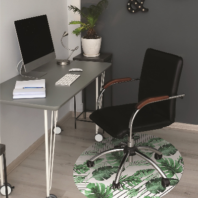 Tapis de chaise de bureau Points et feuilles