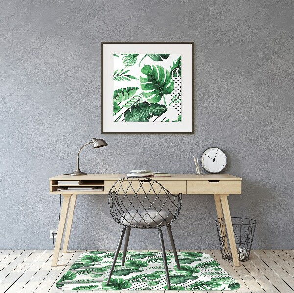 Tapis de chaise de bureau Points et feuilles