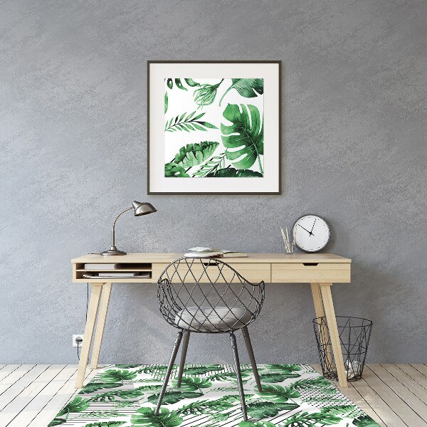 Tapis de chaise de bureau Points et feuilles