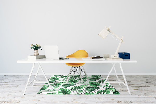 Tapis de chaise de bureau Points et feuilles