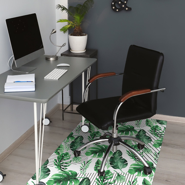 Tapis de chaise de bureau Points et feuilles
