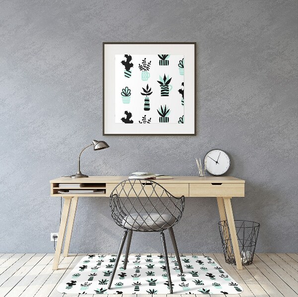 Tapis pour chaise de bureau Succulents