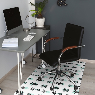 Tapis pour chaise de bureau Succulents