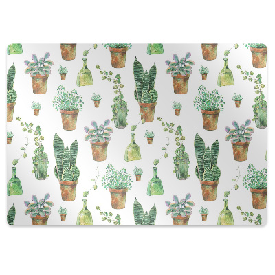 Tapis protège sol Cactus peint