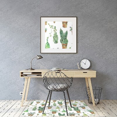 Tapis protège sol Cactus peint