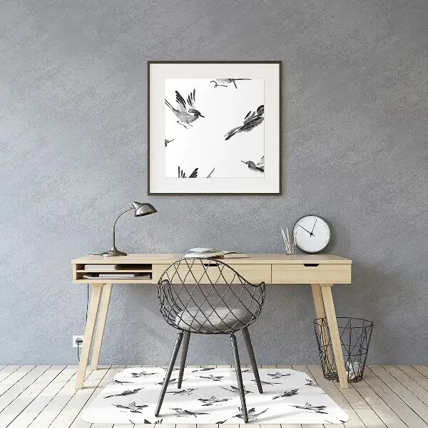 Tapis de chaise de bureau Moineaux peints
