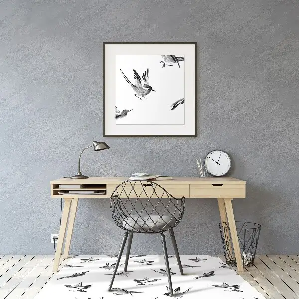 Tapis de chaise de bureau Moineaux peints