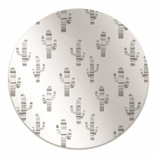 Tapis de chaise Cacti noir et blanc