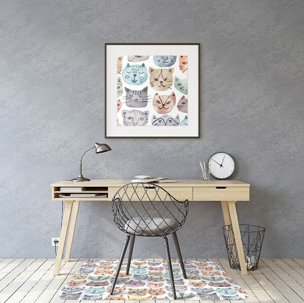 Tapis bureau Chats aquarelles