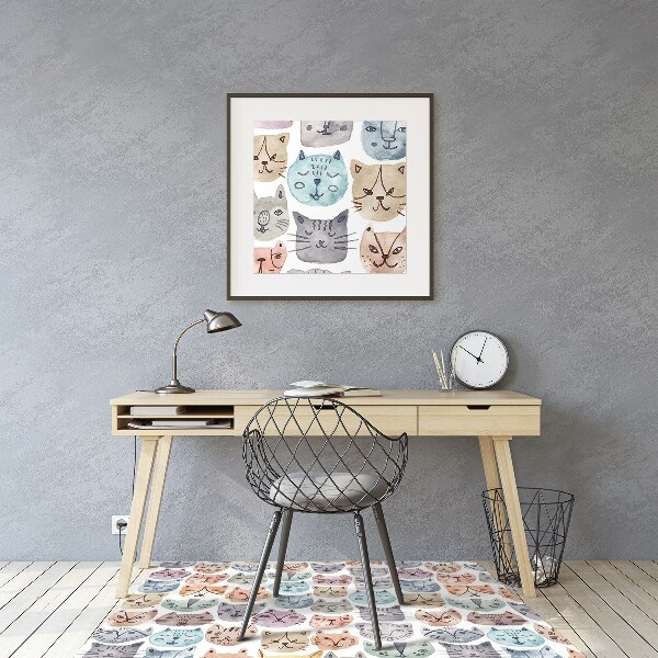 Tapis bureau Chats aquarelles
