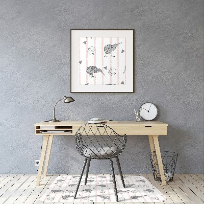 Tapis de chaise de bureau Modèle d'oiseaux kiwi