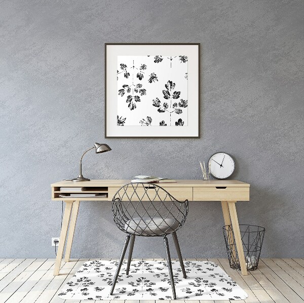 Tapis fauteuil bureau do biura Motif noir et blanc