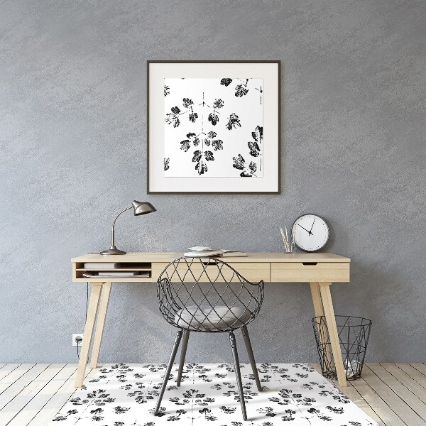Tapis fauteuil bureau do biura Motif noir et blanc