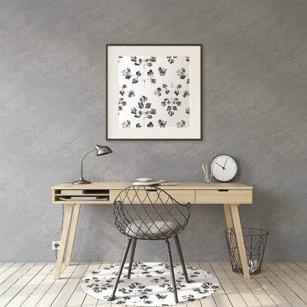 Tapis fauteuil bureau do biura Motif noir et blanc