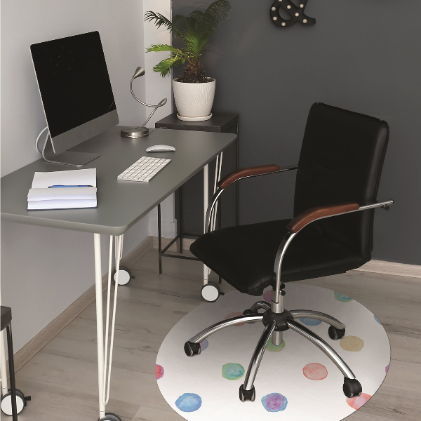 Tapis de chaise de bureau Points colorés