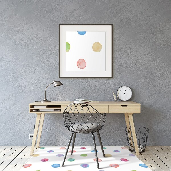 Tapis de chaise de bureau Points colorés