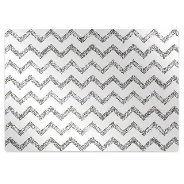 Tapis de chaise de bureau Zigzags d'argent