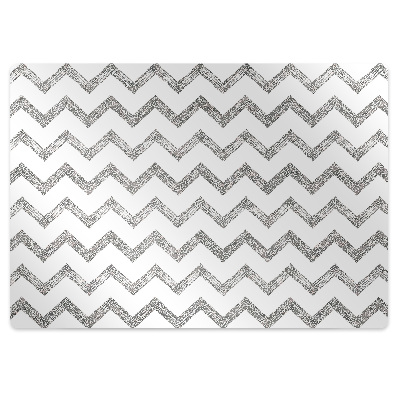 Tapis de chaise de bureau Zigzags d'argent