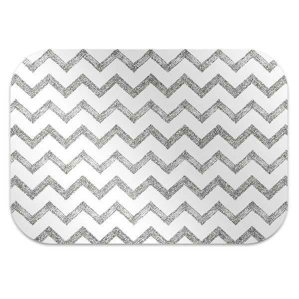 Tapis de chaise de bureau Zigzags d'argent