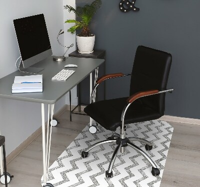 Tapis de chaise de bureau Zigzags d'argent