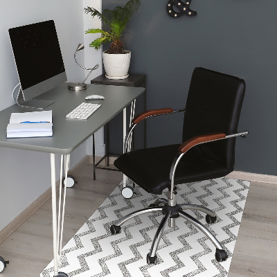 Tapis de chaise de bureau Zigzags d'argent