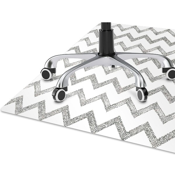 Tapis de chaise de bureau Zigzags d'argent