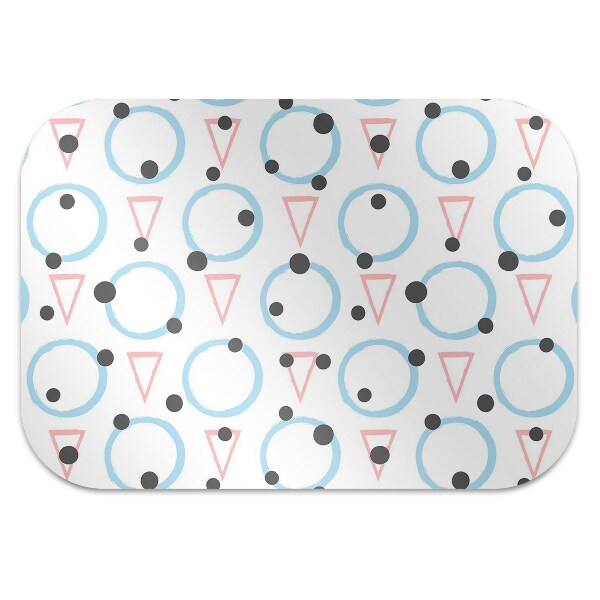 Tapis de chaise de bureau Roues et triangles