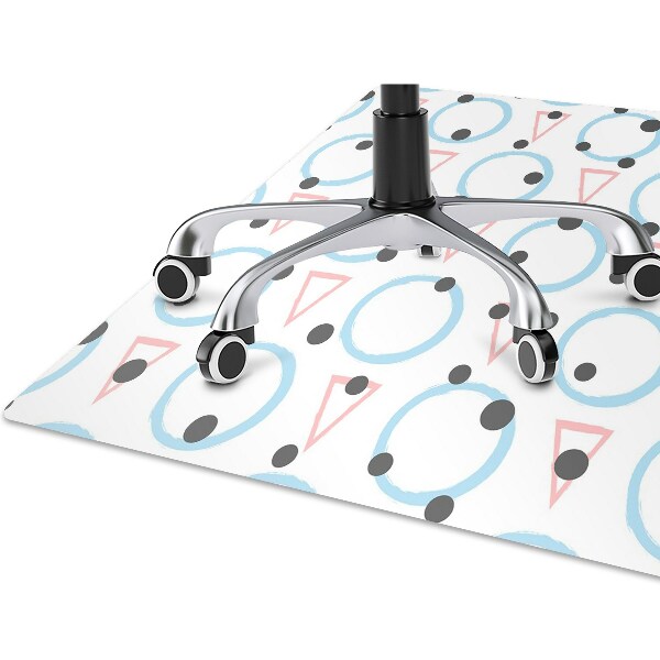Tapis de chaise de bureau Roues et triangles