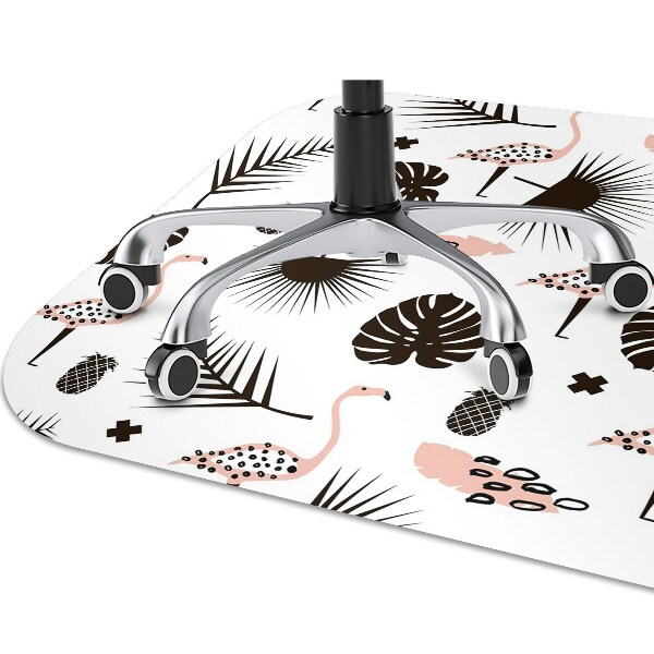 Tapis fauteuil bureau do biura Feuilles et flamants